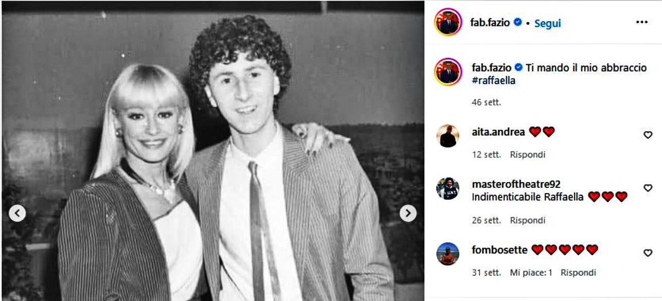 Fabio Fazio e Raffaella Carrà nel lontano 1983