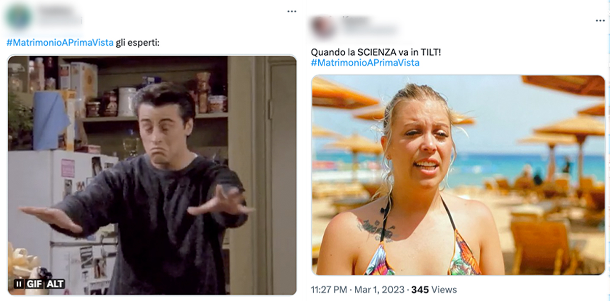 Meme su come i giudici scelgono le coppie a Matrimonio a prima vista