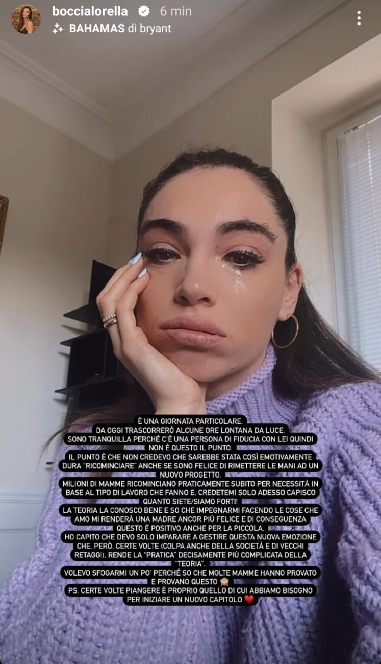 Lo 'sfogo' di Lorella Boccia su Instagram