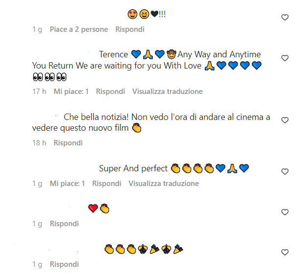 I commenti entusiasti per il ritorno di Terence Hill con Trinità