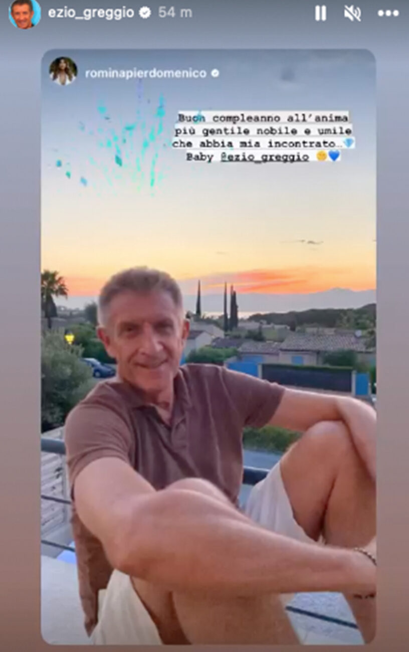 La prima dedica di Romina Pierdomenico a Ezio Greggio