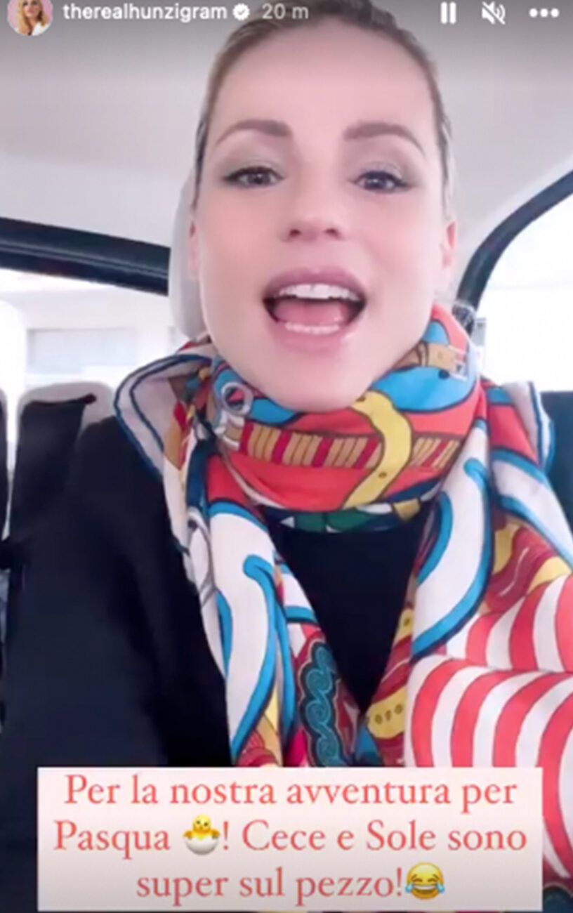 Michelle Hunziker annuncia il weekend pasquale con le figlie