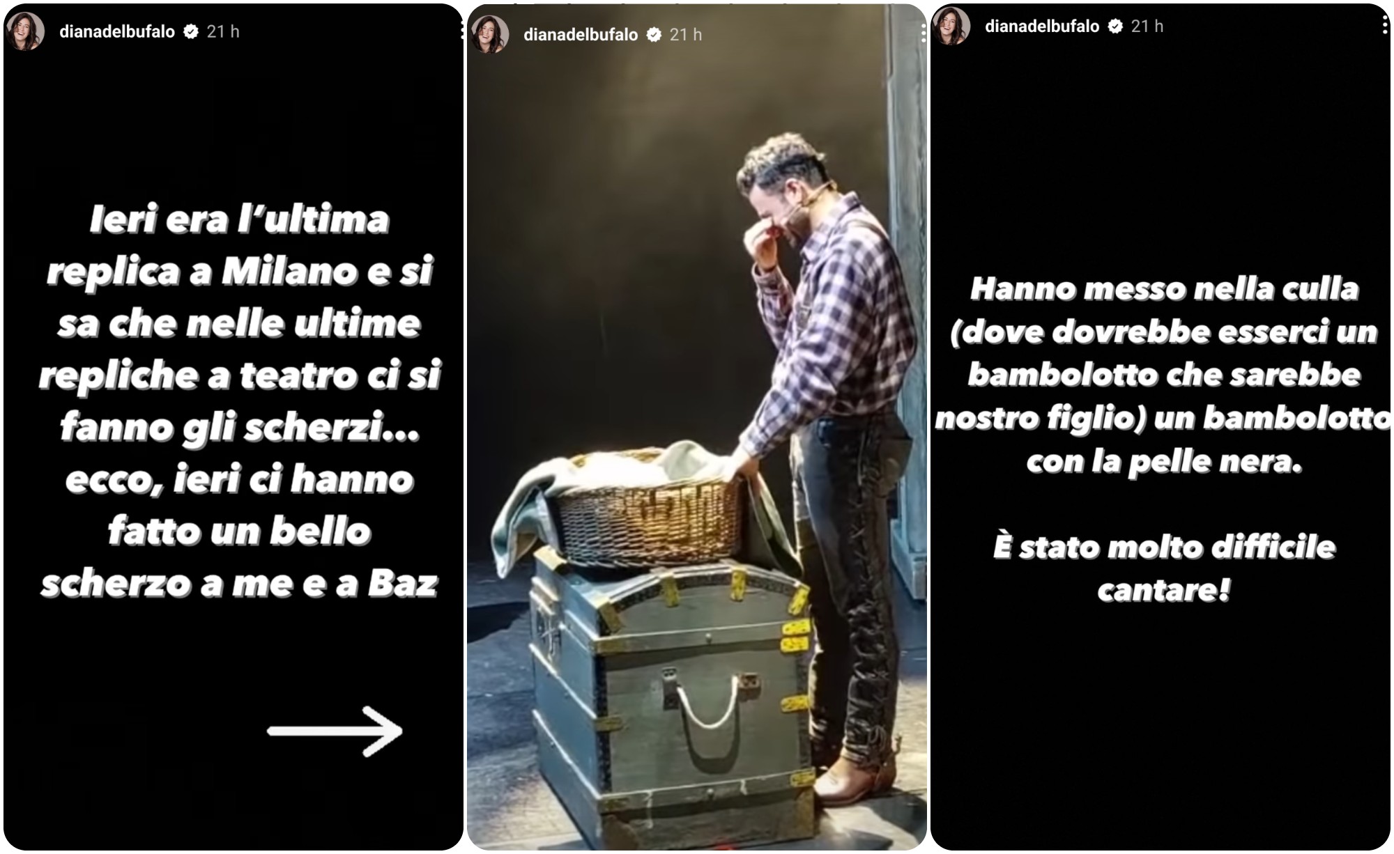 Diana del Bufalo spiega lo scherzo di cui sono state vittime lei e Baz. Fonte: dianadelbufalo - Instagram