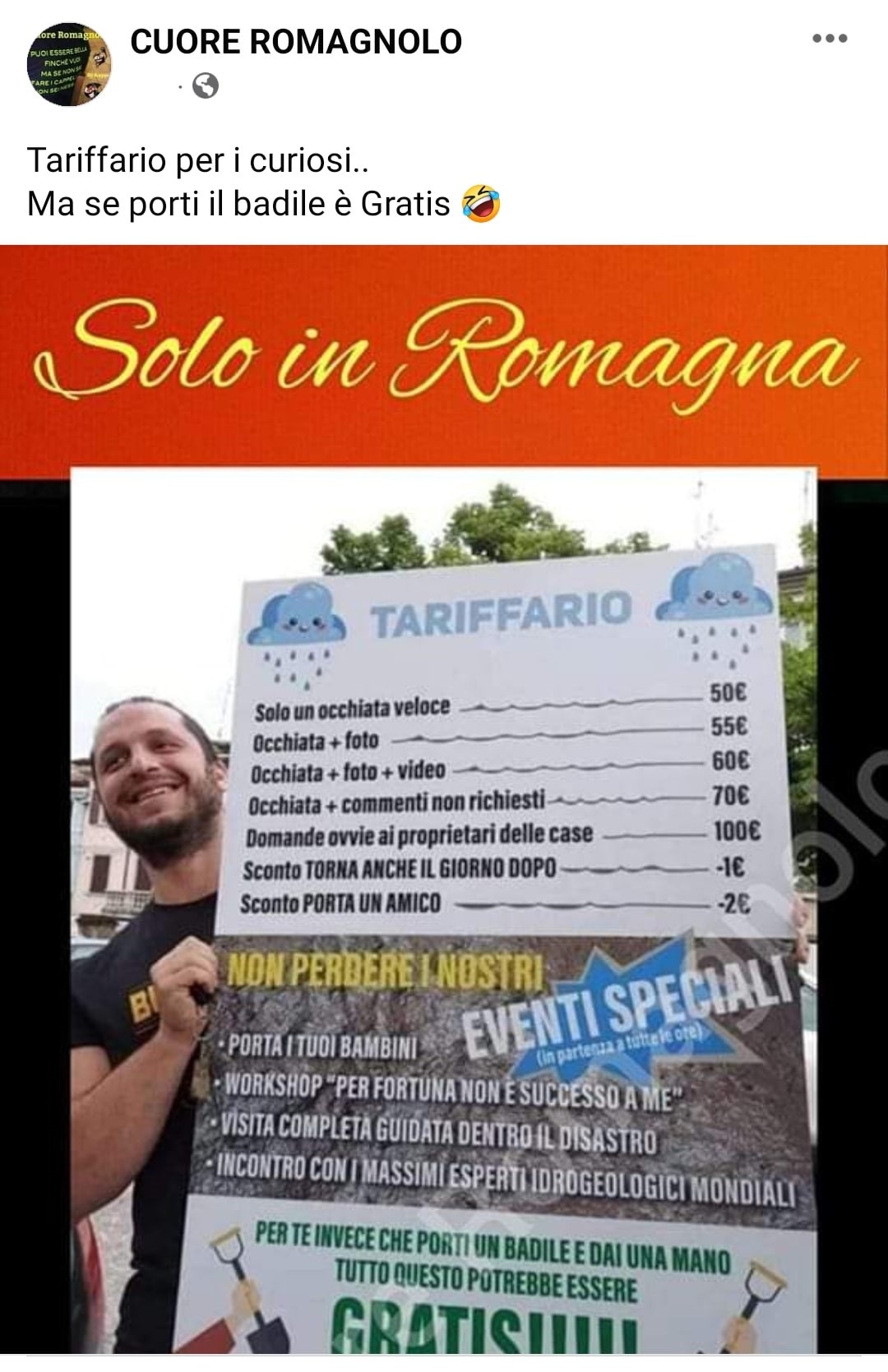 Direttamente da Cesena, il cartello 'contro' i curiosi. Fonte: Cuore Romagnolo - Facebook