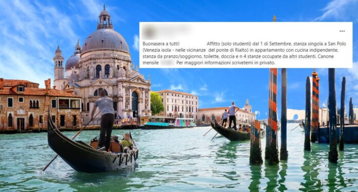 Affitti Venezia, l'annuncio per studenti che manda su tutte le furie: 