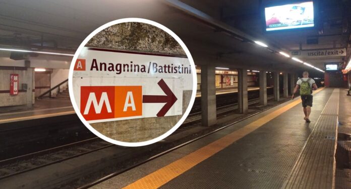 Roma cartello metro linea A nastro adesivo 1