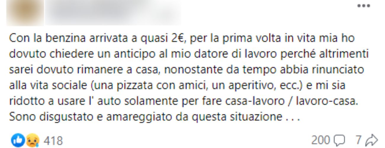caro benzina lavoratore disperato 1