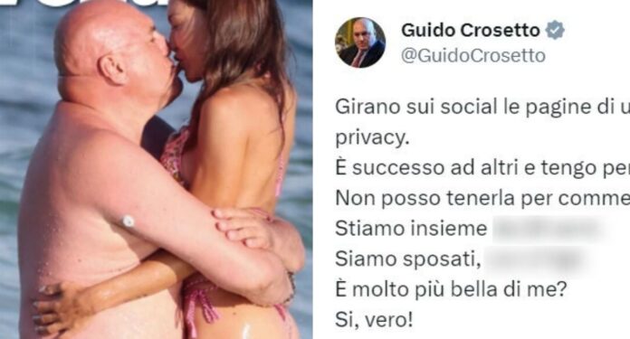 Guido Crosetto su tutte le furie per le foto con la moglie: 