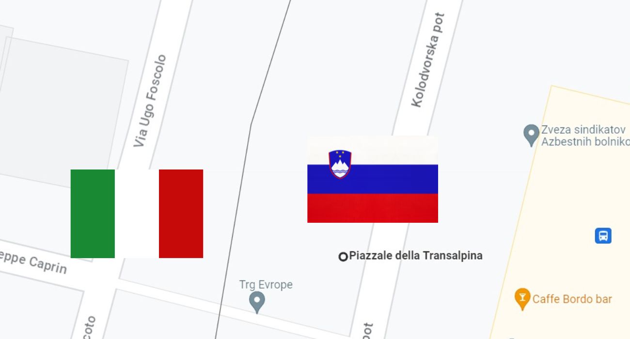 La piazza divista tra Italia e Slovenia: un luogo unico e ricco di storia al confine tra i due Stati