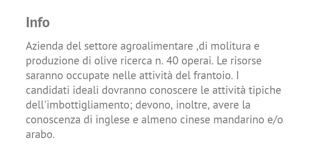 Puglia, azienda che produce olive cerca operai ma richiede un requisito assurdo: "Cosa deve conoscere il candidato"
