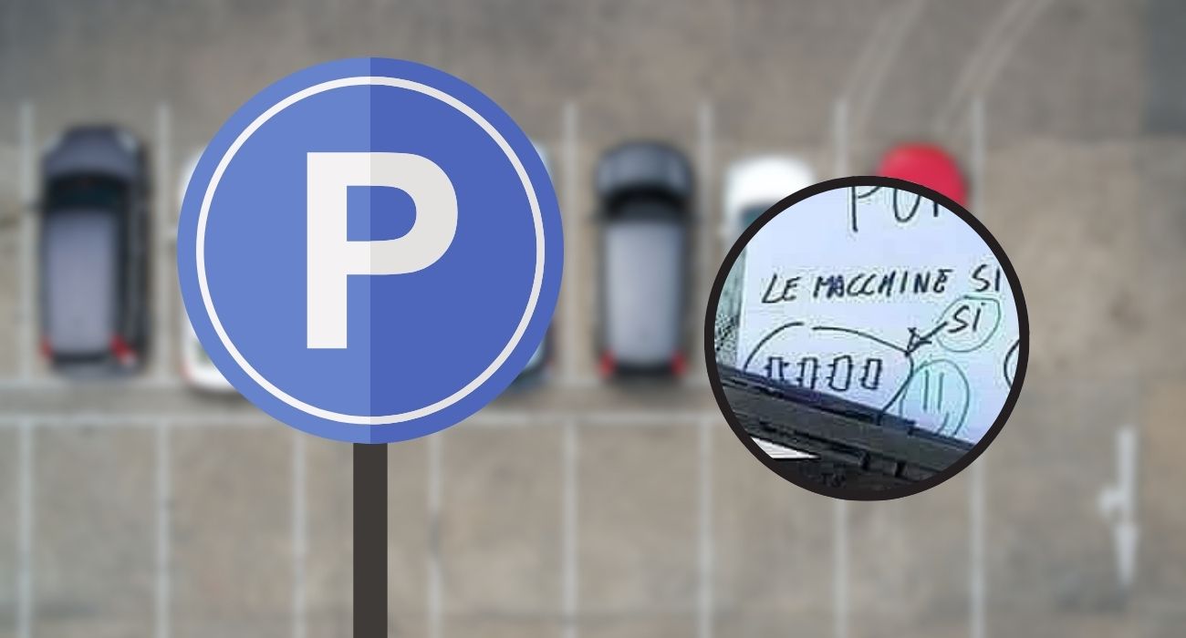 Lazio, il cittadino spiega all'autista sbadato come parcheggiare con un disegnino: "Così forse capisce"