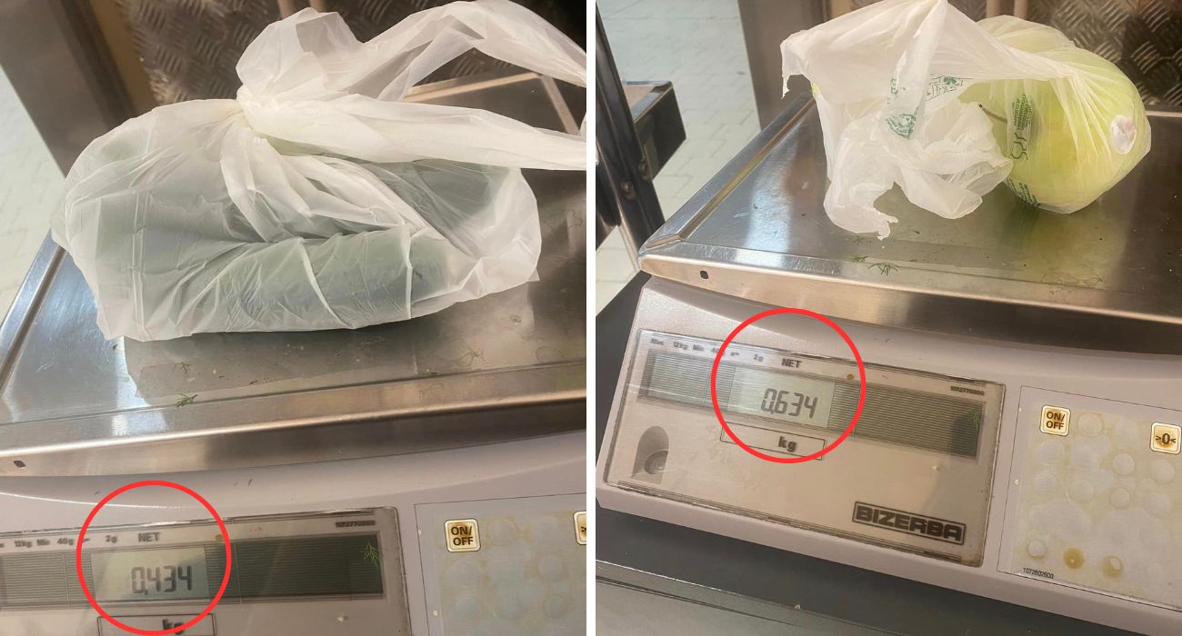Il peso reale della frutta e della verdura acquistata al supermercato 