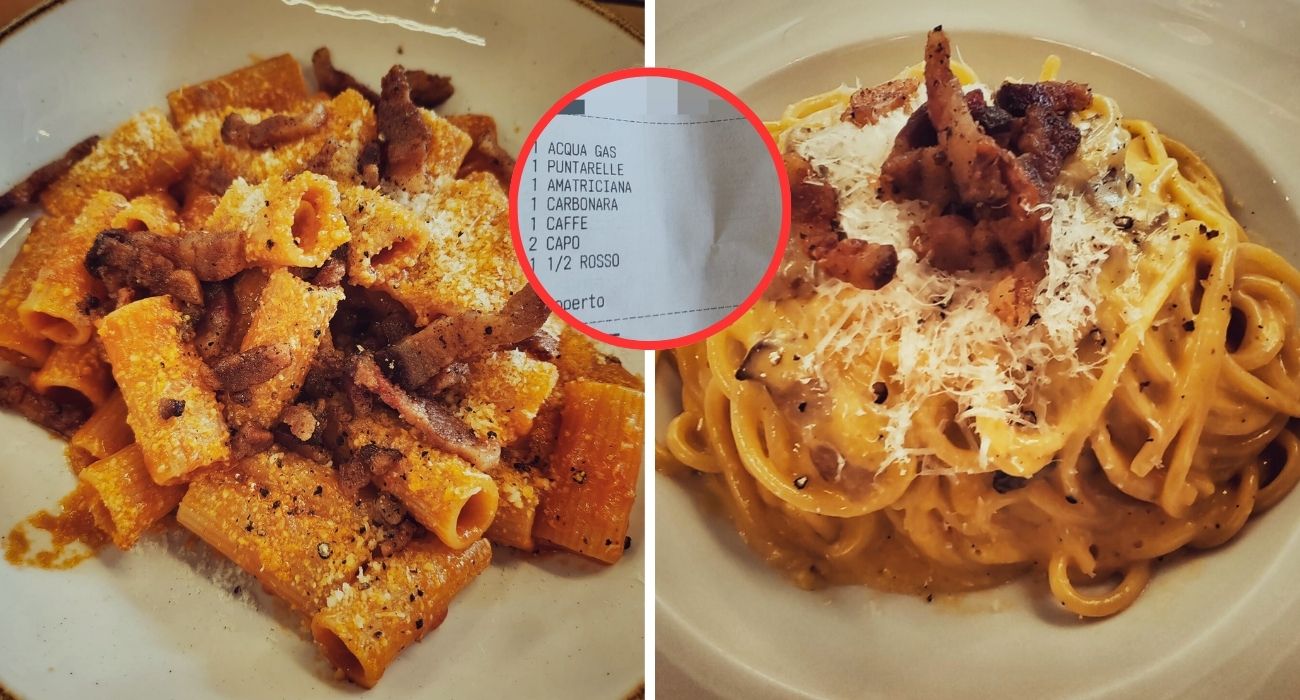 Roma, mostra lo scontrino dell'osteria a Trastevere: "Quanto ho pagato carbonara e amatriciana", ma un dettaglio scatena la polemica