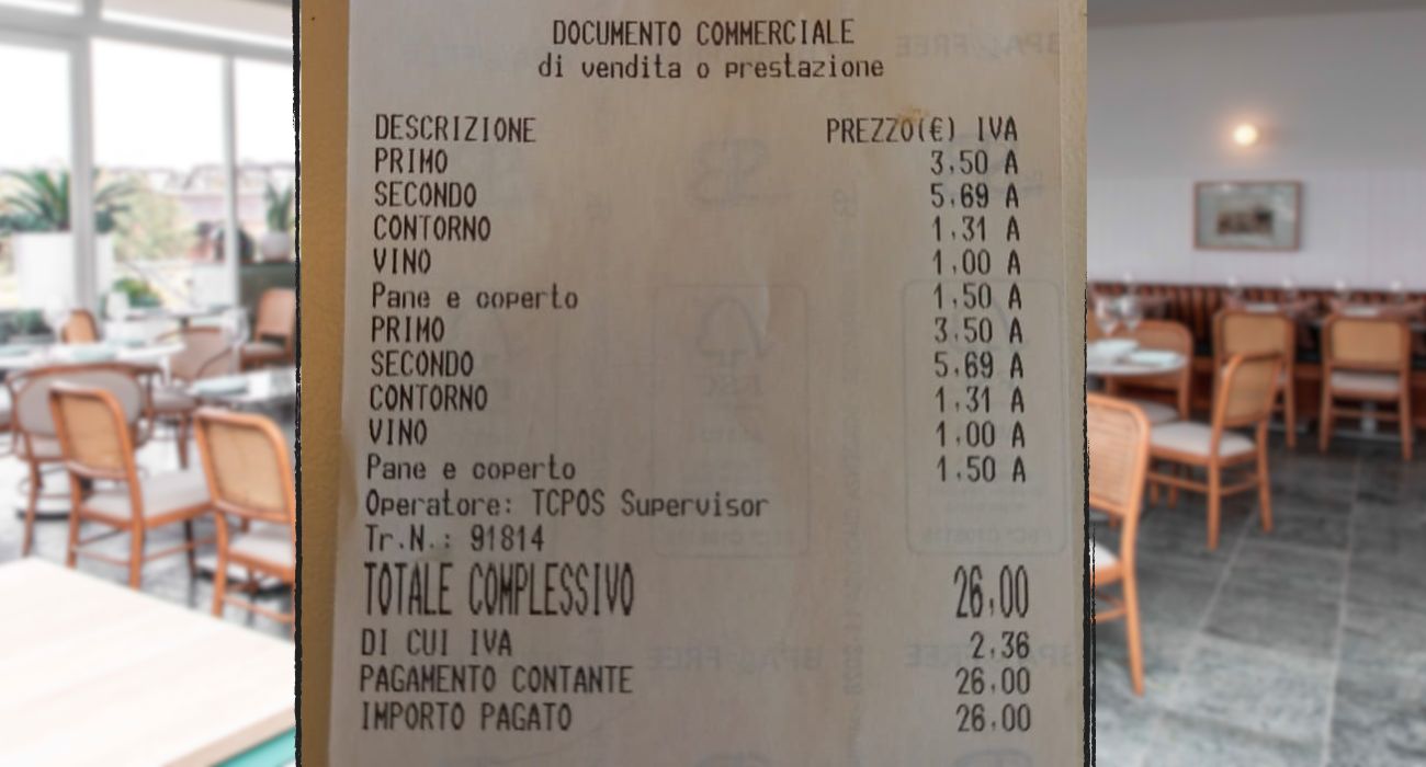 Veneto, mostra lo scontrino del ristorante: "Primo, secondo, contorno e vino a 13 euro: cosa ho mangiato"