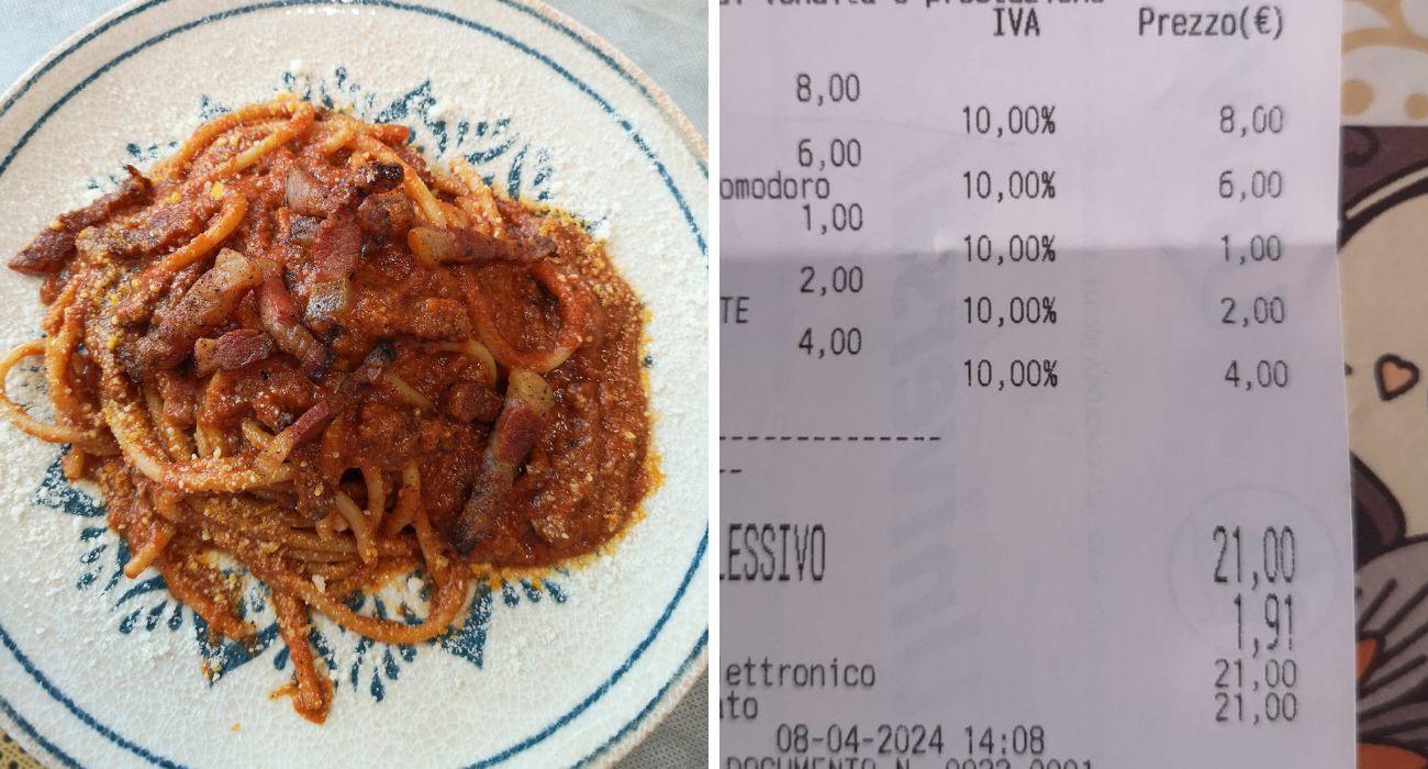 Roma, lo scontrino del pranzo al ristorante è una piacevole sorpresa: "Quanto ho pagato un'ottima amatriciana"