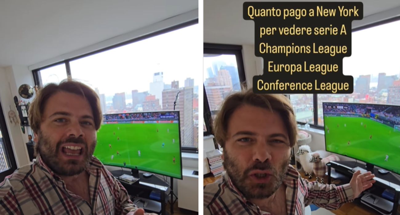 "Quanto pago al mese per guardare tutto il calcio europeo in tv", l'incredibile rivelazione dell'influencer italiano a New York