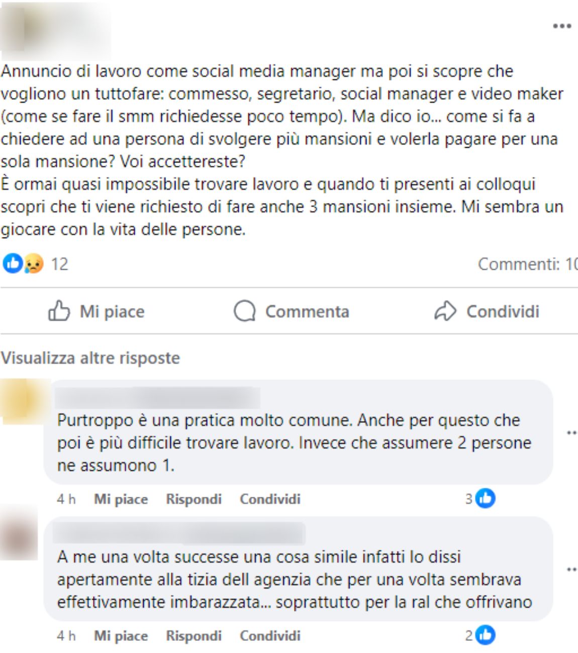 annuncio lavoro social media manager