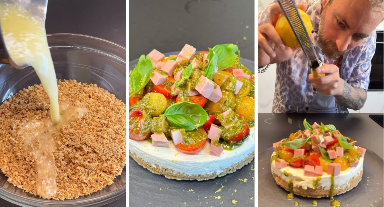 Cheescake salato con mortadella e pomodorini, la ricetta di Federico Fusca è facilissima: perfetta per l'estate