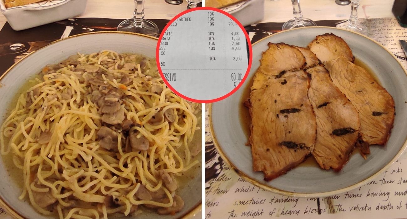 Marche, mostra lo scontrino del pranzo completo a Tolentino: "60 euro in 2: cosa abbiamo preso"