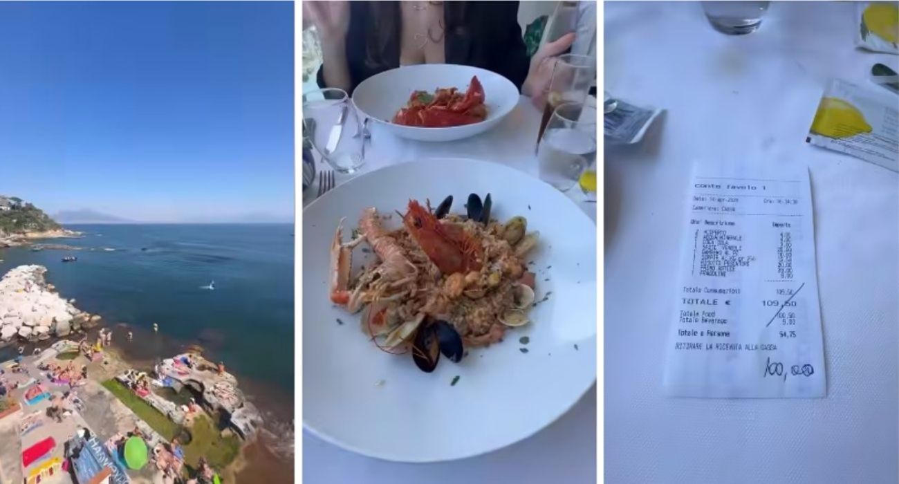 Napoli, mostra lo scontrino del pranzo a base di pesce vista mare: "100 euro in 2: cosa abbiamo preso"