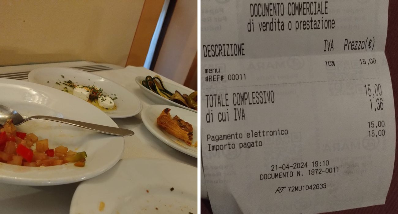 Piemonte, paga 15 euro il pranzo al ristorante e se ne va con la pancia piena e una doggy bag: cosa ha ordinato