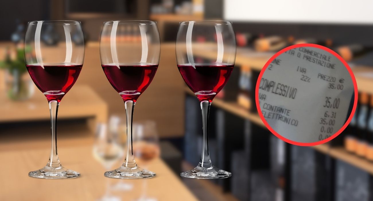 Roma, mostra lo scontrino dell'enoteca a Fregene: "3 calici di vino 36 euro", ma il titolare gli fa notare un dettaglio