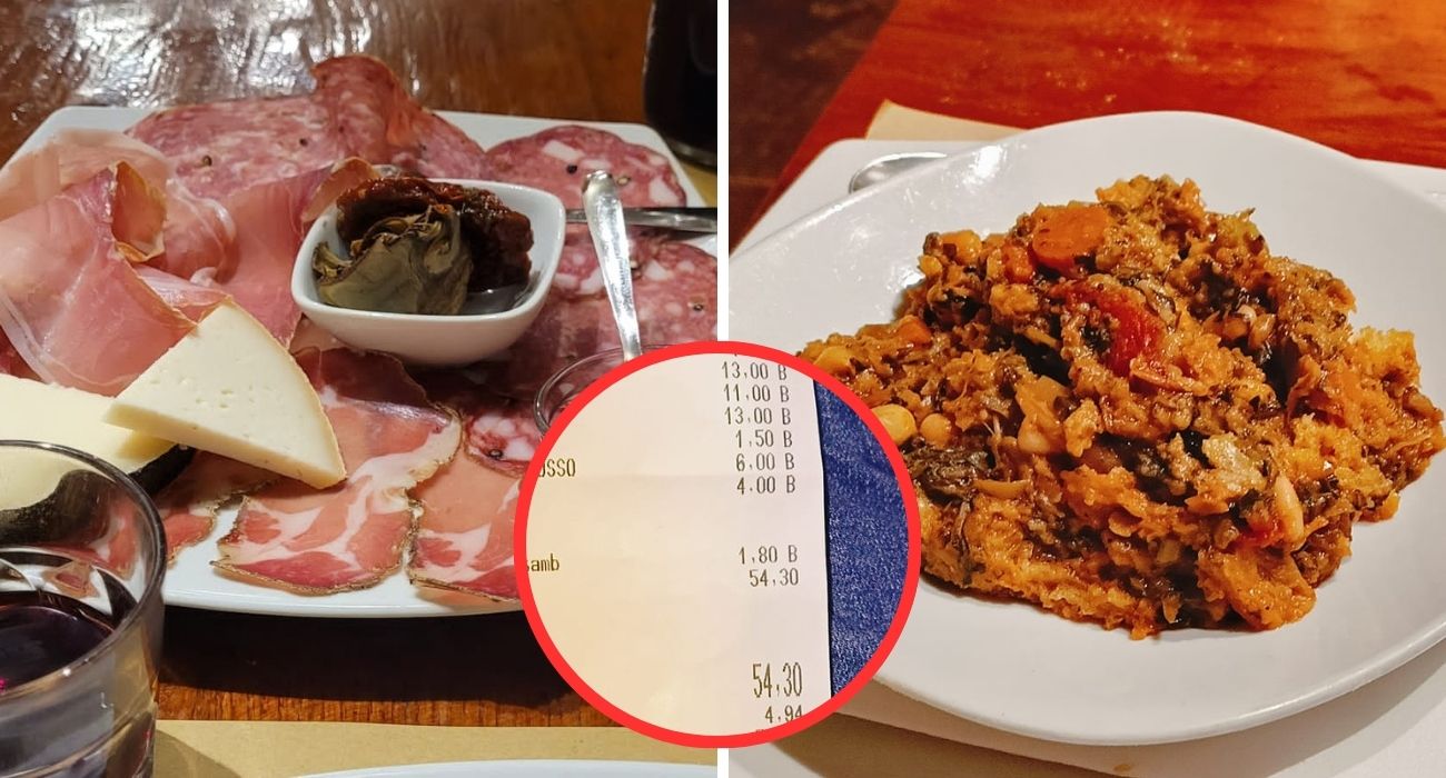 Siena, mostra lo scontrino del pranzo tipico nel borgo medievale: "55 euro in 2: cosa abbiamo preso"