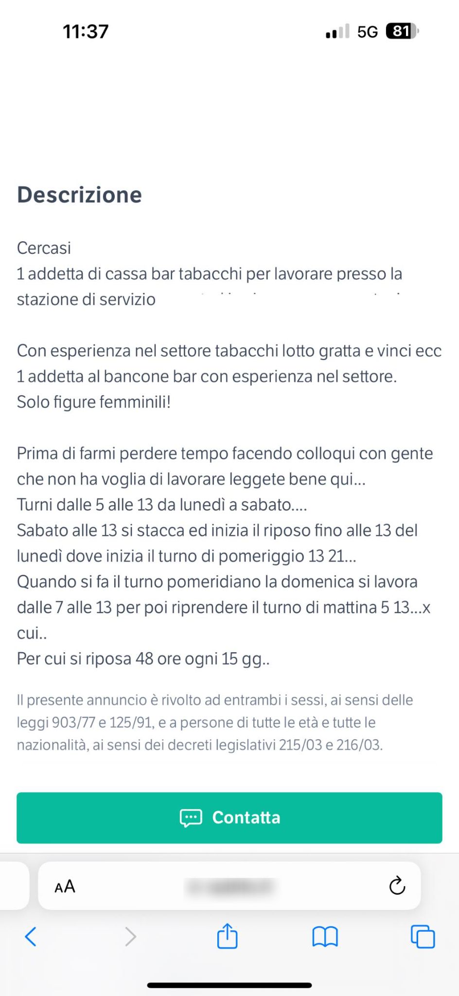 "Si riposa 48 ore ogni 15 giorni", l'annuncio di lavoro del tabaccaio indigna il web