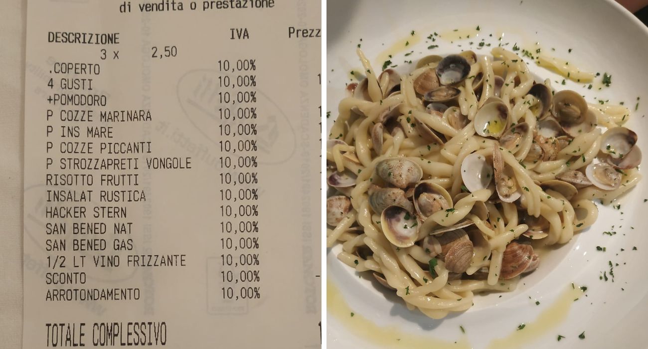 Riviera Romagnola, turista mostra lo scontrino del pranzo a Cesenatico: "Si mangia benissimo"