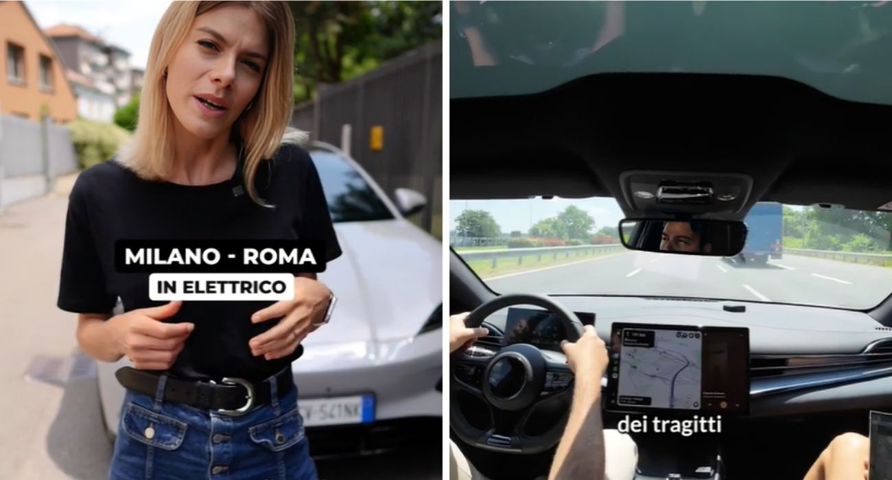 Viaggiano da Milano a Roma con l'auto elettrica: "Quante soste abbiamo fatto"