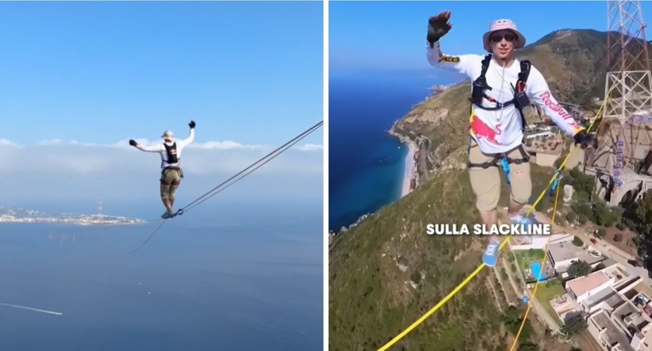 Jaan Roose attraversa lo Stretto di Messina su una corda: impresa titanica ma record sfumato