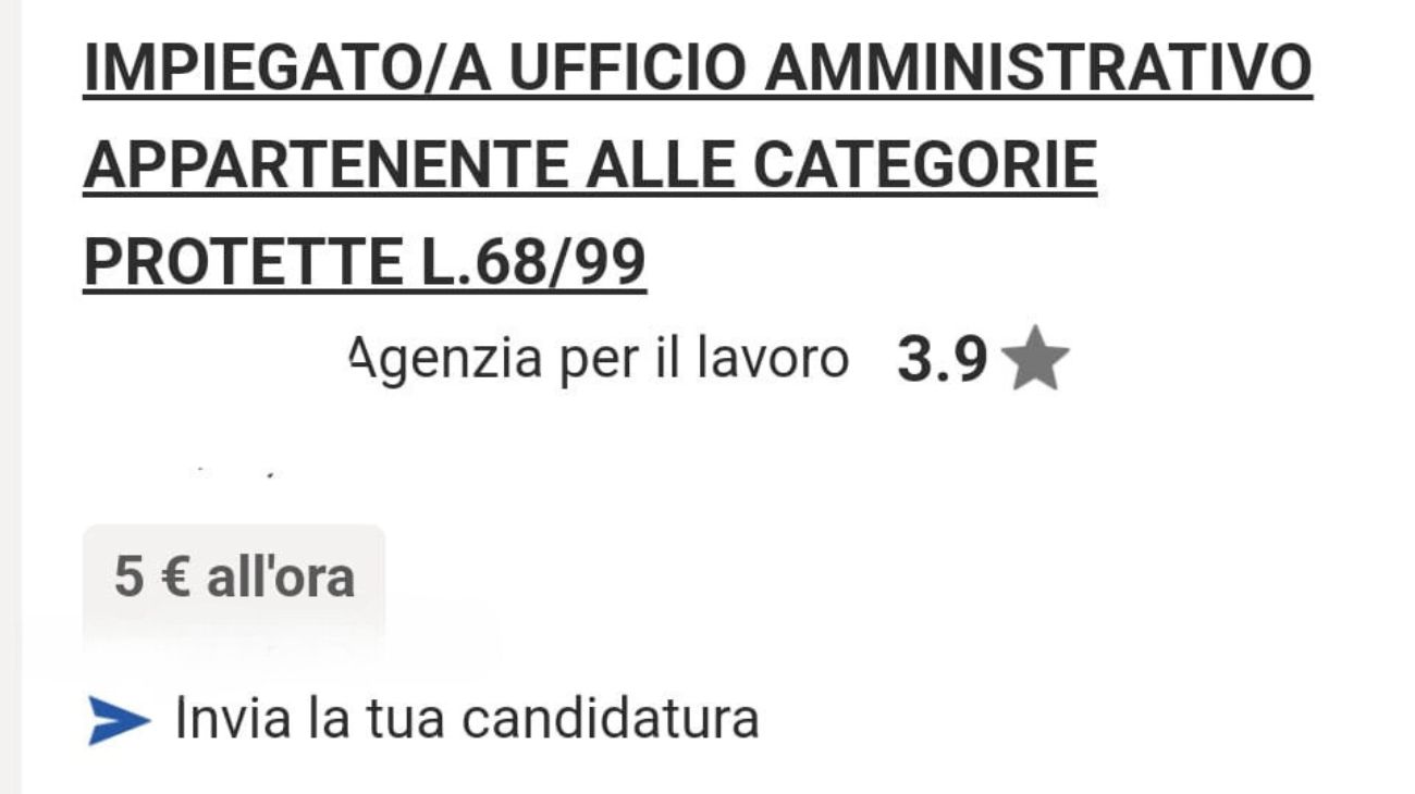 azienda annuncio di lavoro