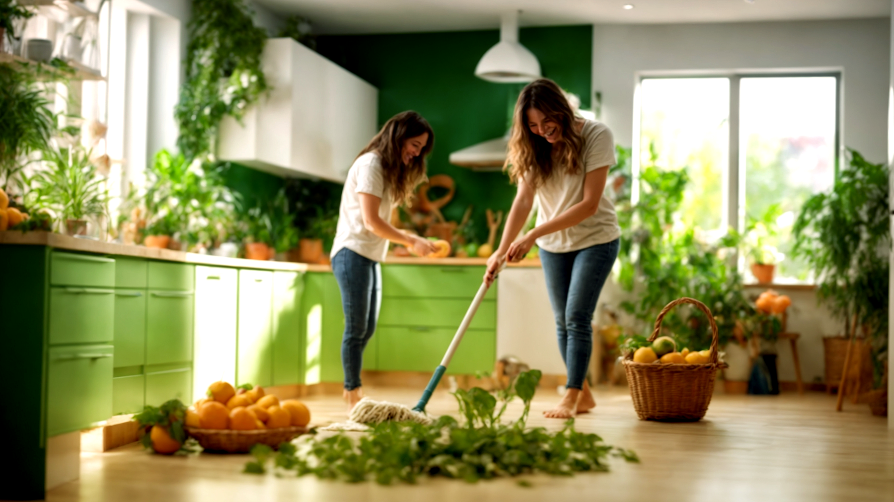 Bicarbonato di sodio Aceto di mele Pavimento brillante"