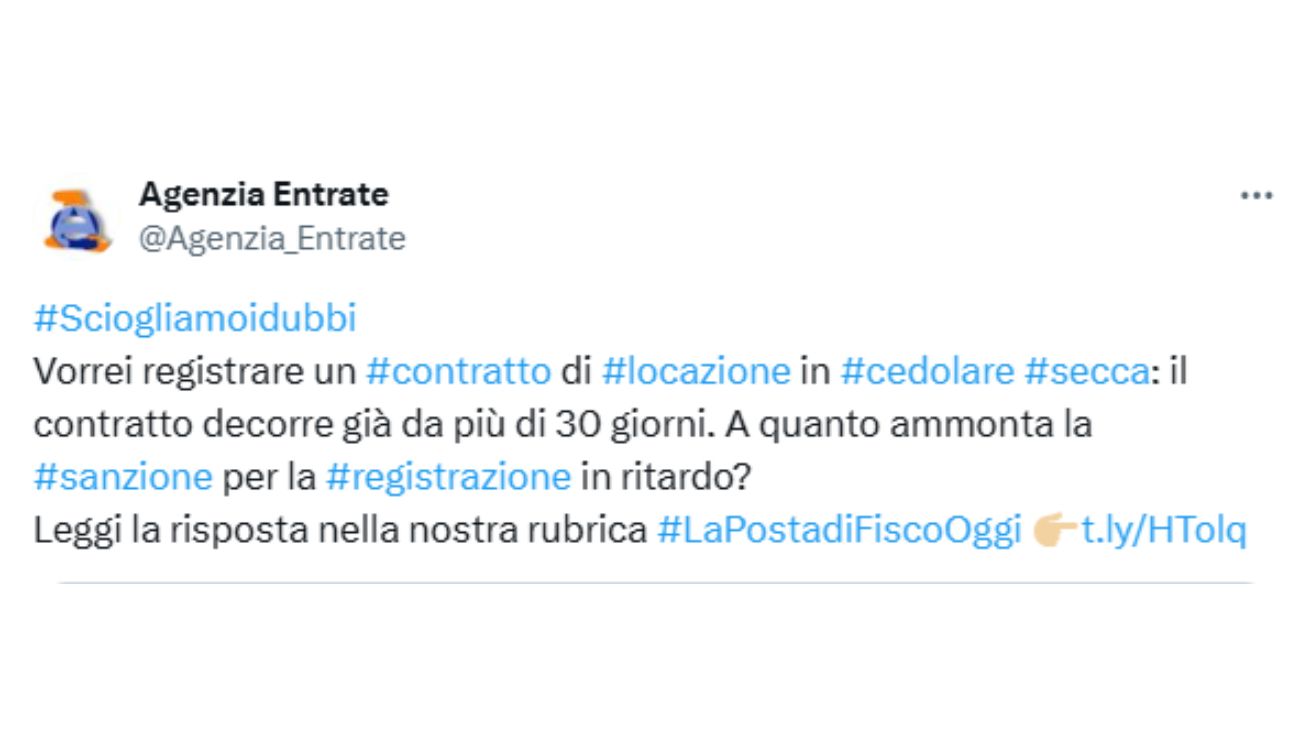 Affitto cedolare secca