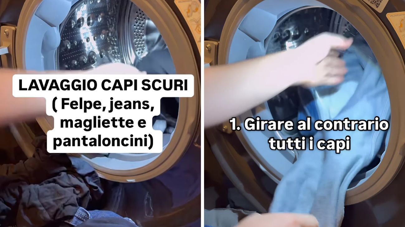 Capi scuri in lavatrice