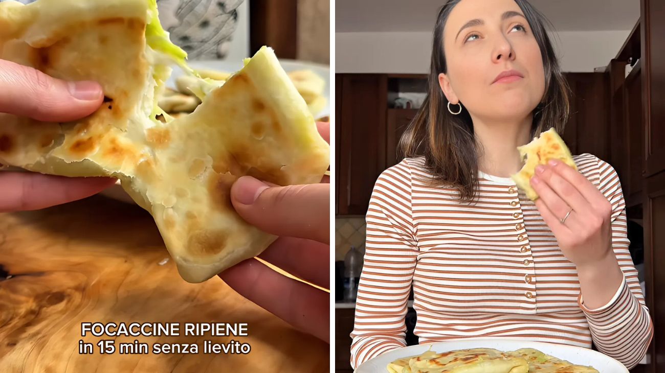 Focaccine ripiene senza lievito
