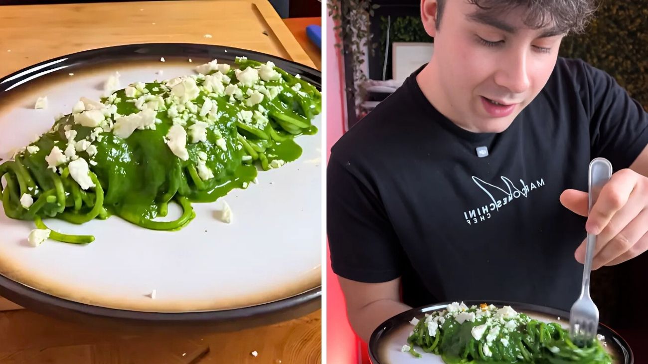 Spaghetti pesto cavolo nero