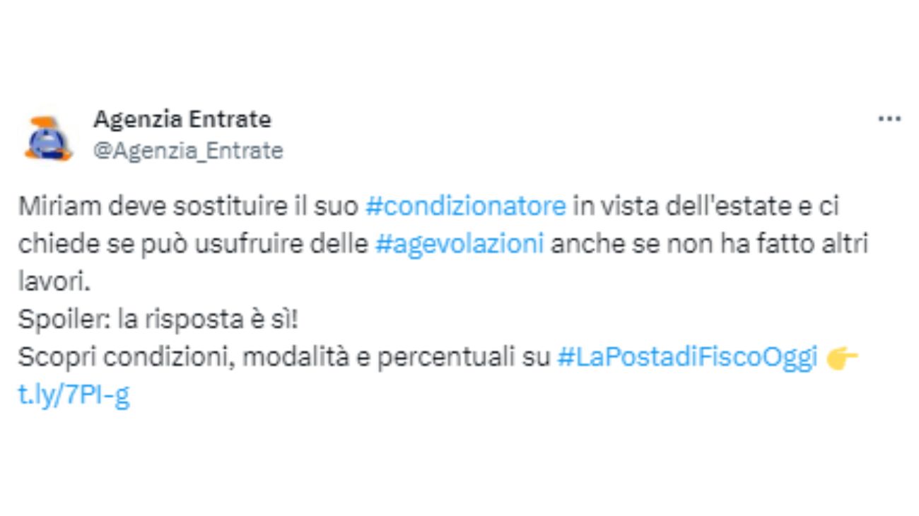 Sostituzione condizionatori agevolazioni fiscali