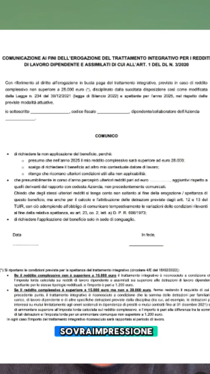 Ex bonus Renzi