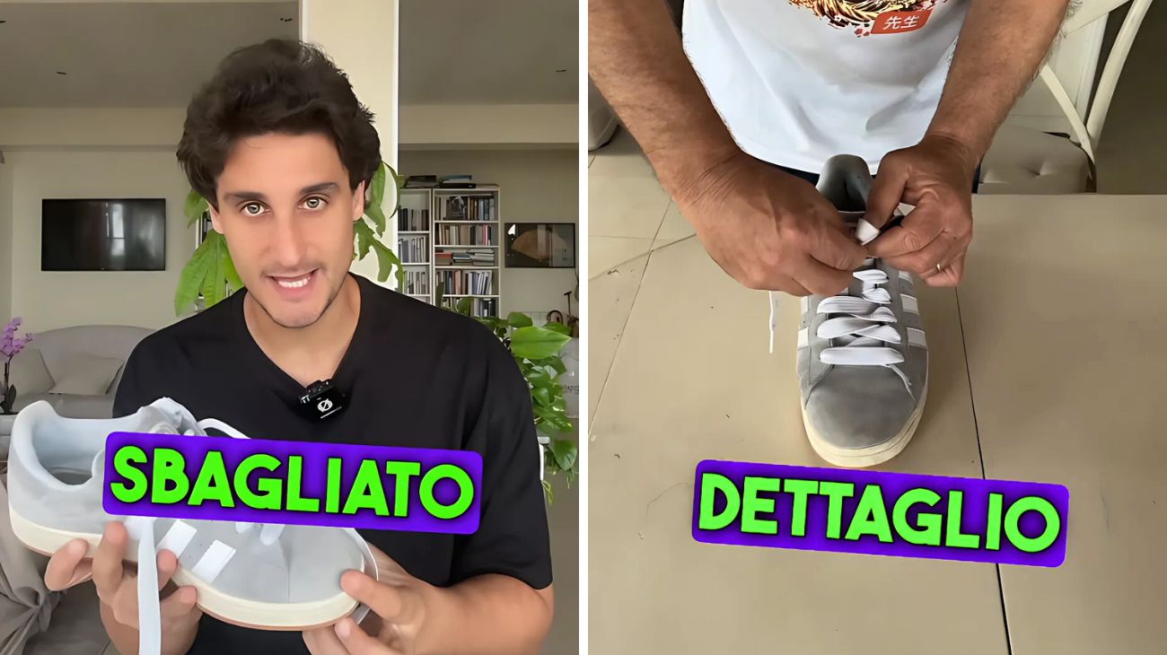 Scarpe verso giusto