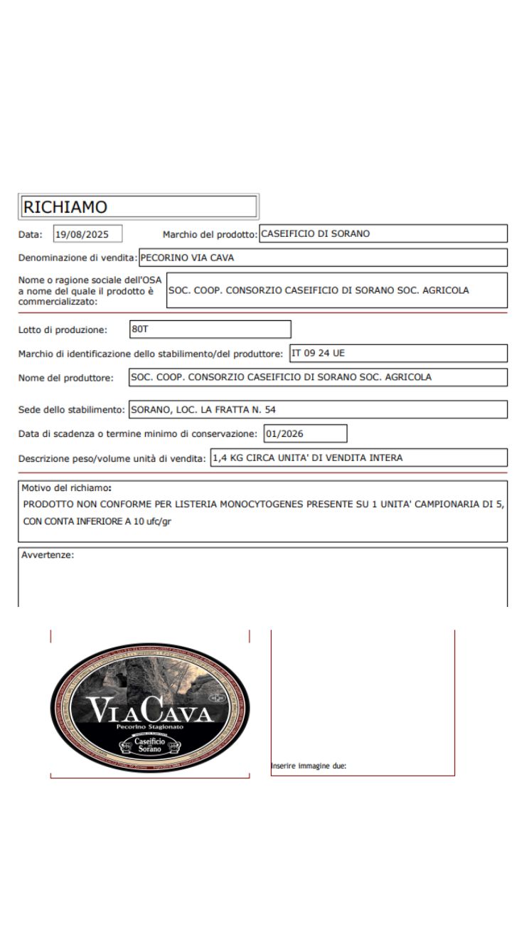 Pecorino listeria