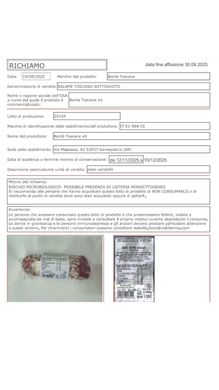 Salame listeria