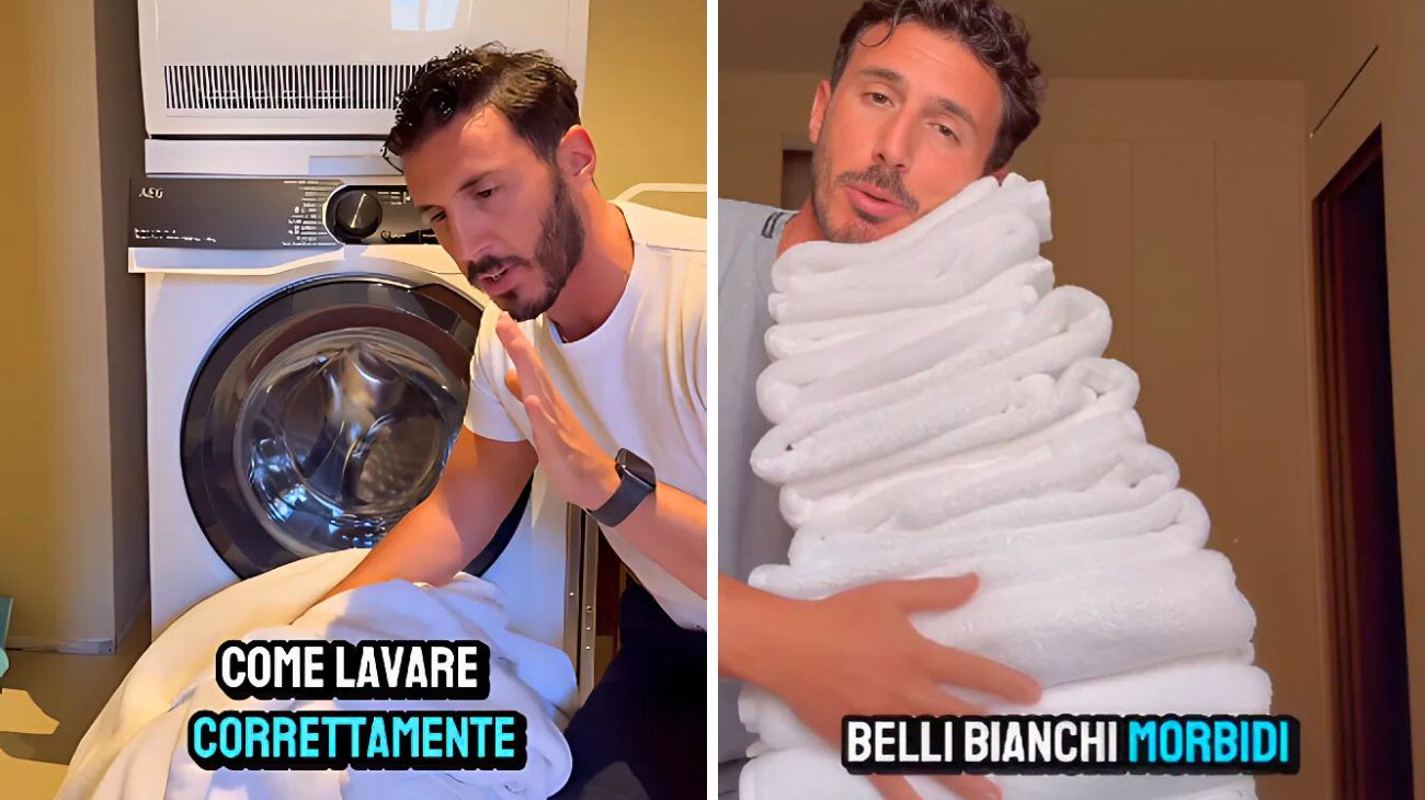 Asciugamani bianchi lavatrice