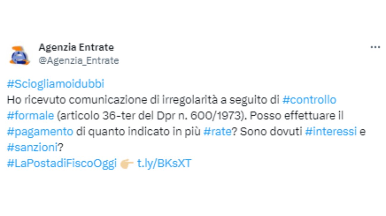 Controlli fiscali irregolarità
