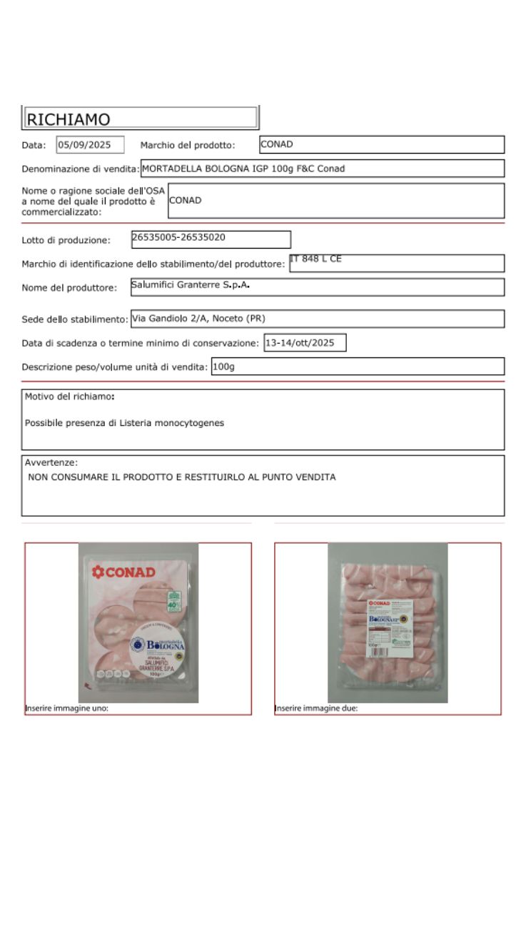 Mortadella ritirata