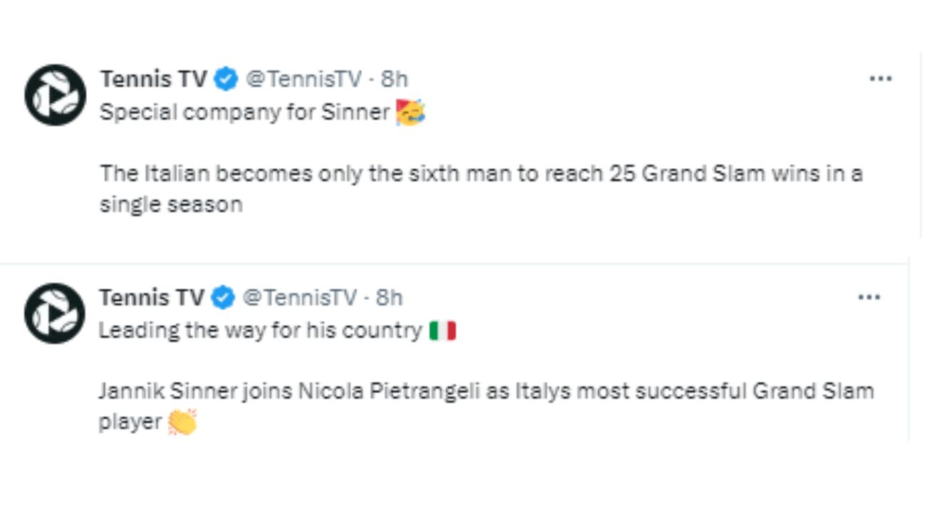 US Open Sinner Musetti