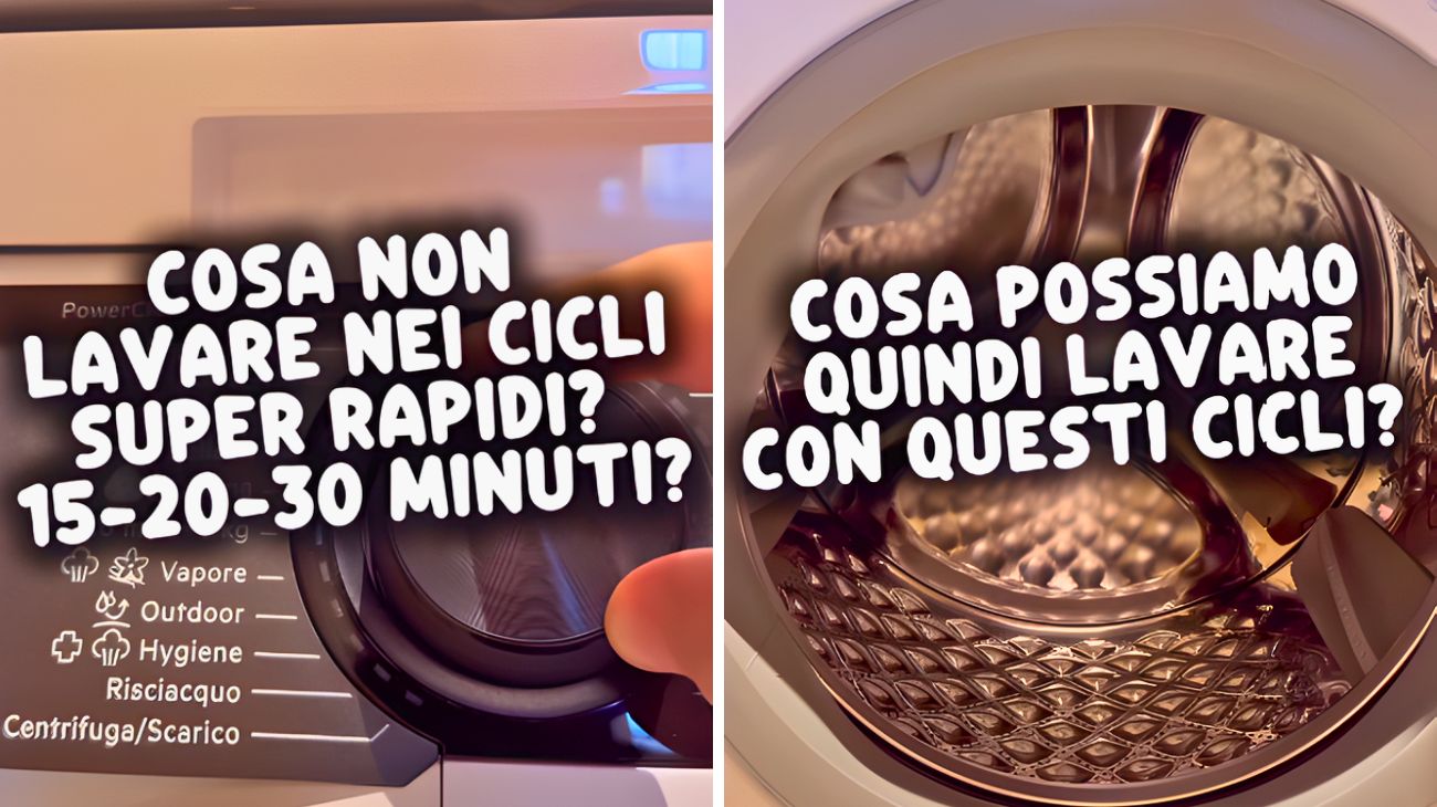 Lavatrice cicli super rapidi
