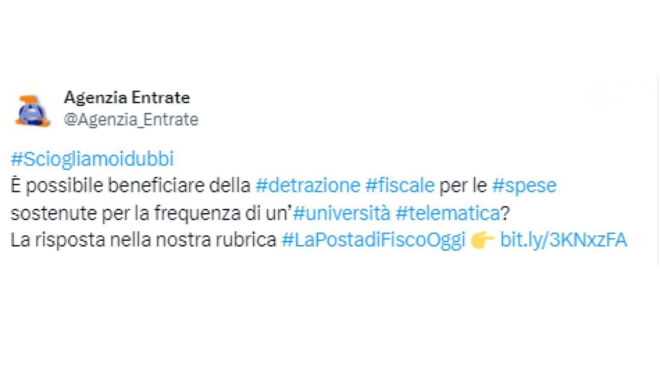 Università detrazioni fiscali