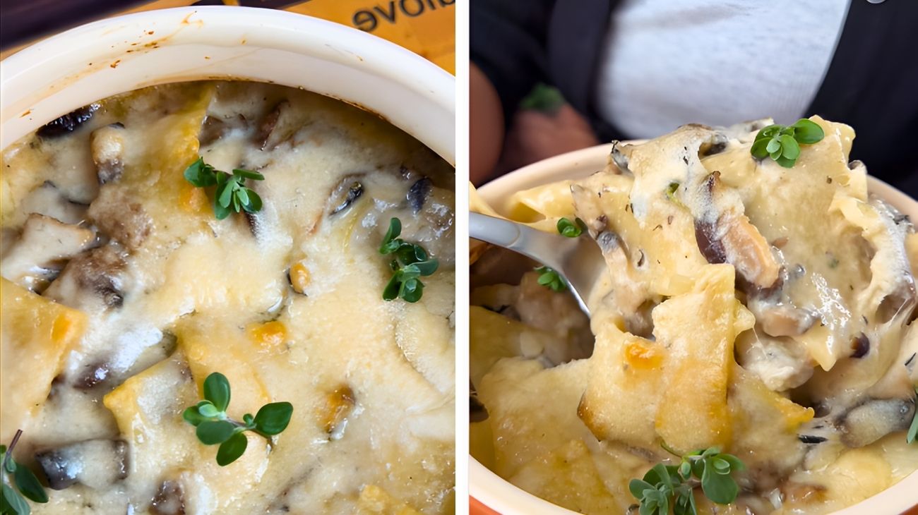 Zuppa funghi e maltagliati