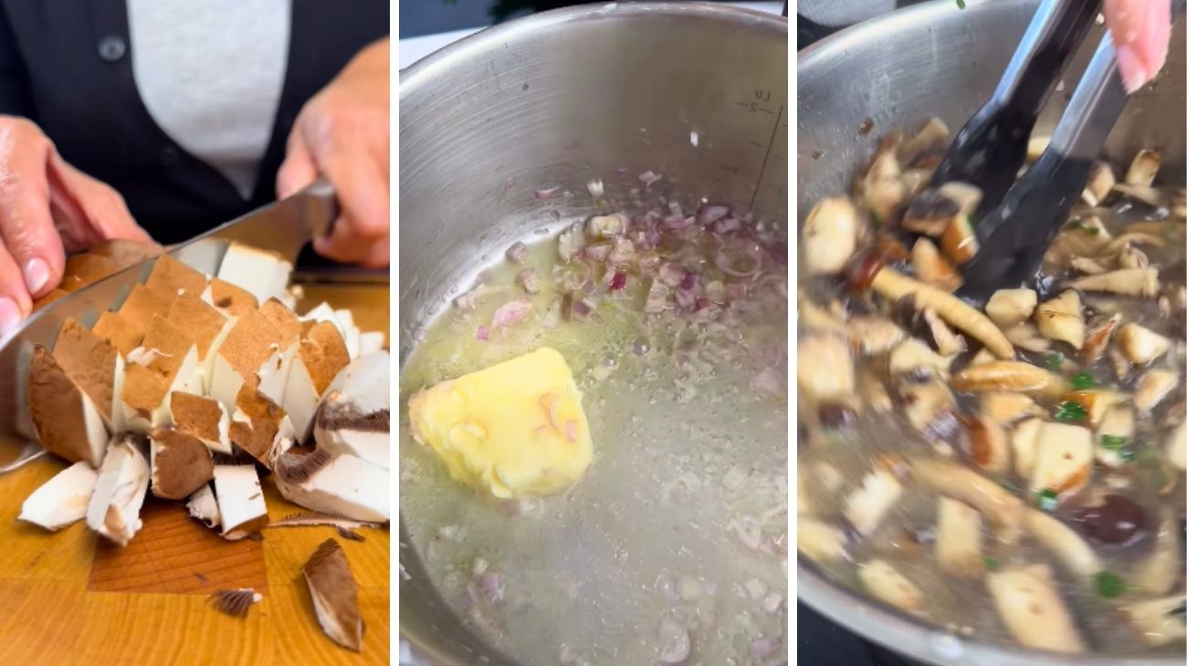 Zuppa funghi e maltagliati